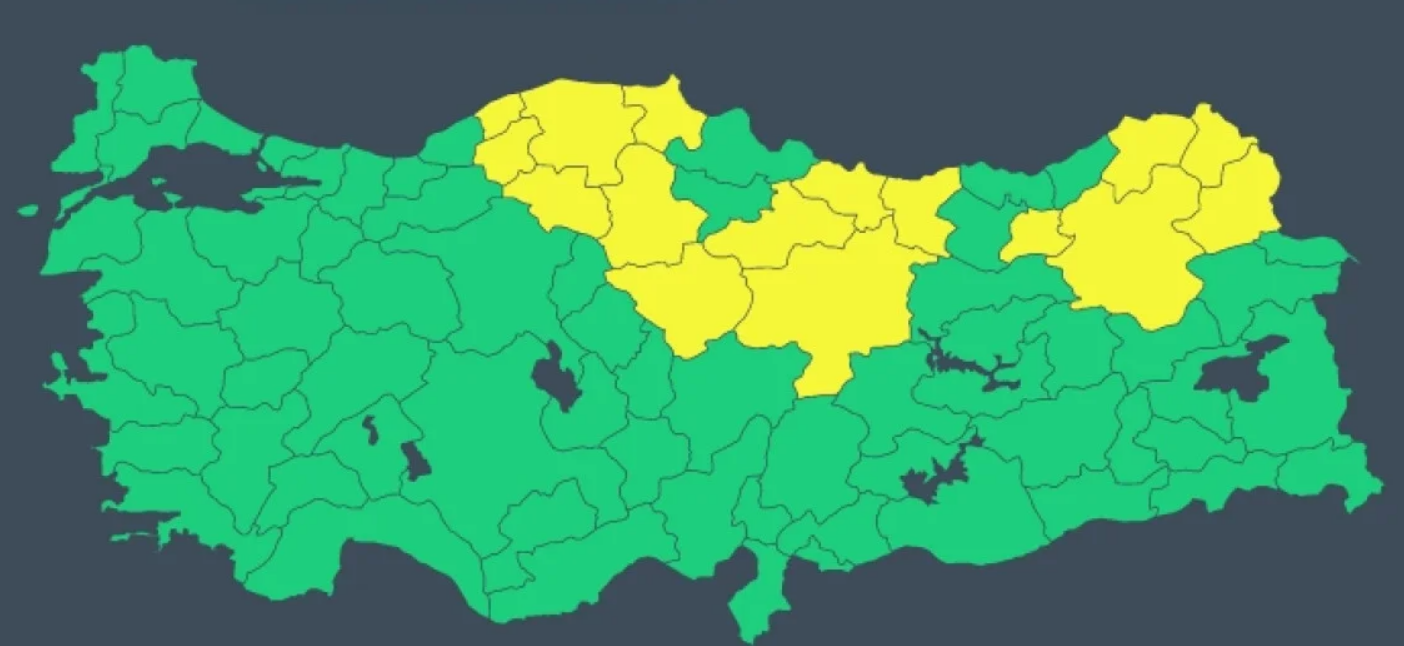 Meteoroloji Duyurdu! 16 Il Için Sarı Uyarı Verildi (2)