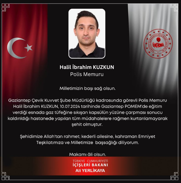 Eğitim Sırasında Yaralanan Polis Memuru Şehit Oldu!  (1)