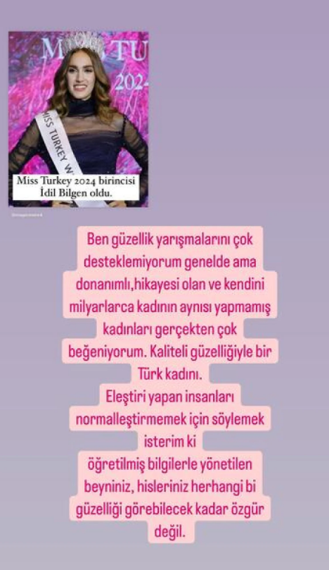 Aleyna Tilki'den Miss Turkey 2024 Birincisi İdil Bilgen'e Destek (1)