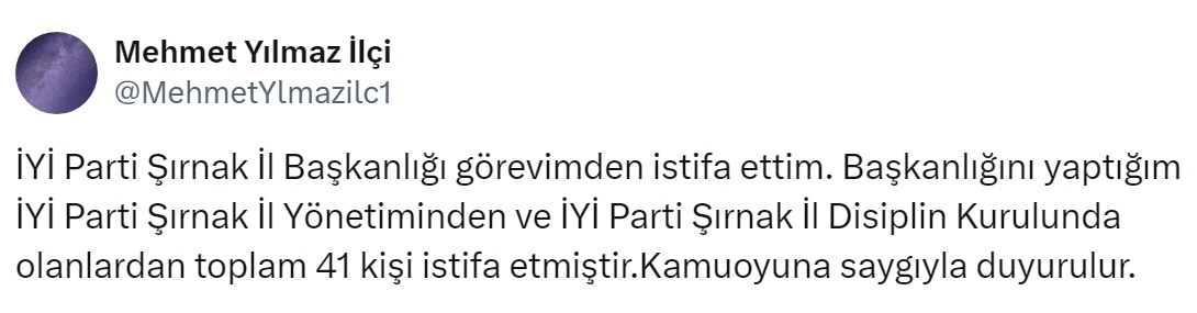 Mehmet Yilmaz Ilci Iyi Parti