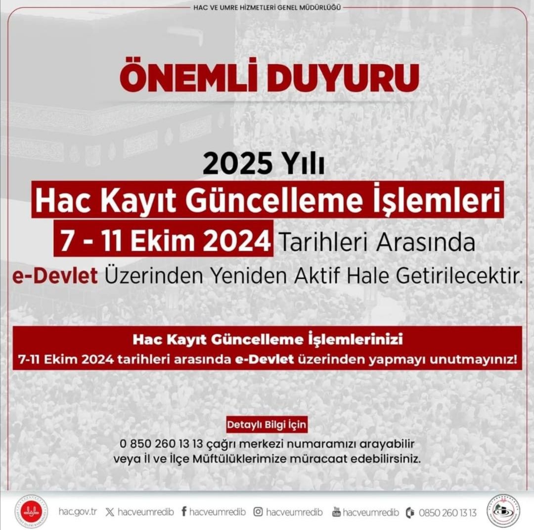 Polatlı Müftülüğünden Vatandaşlara Duyuru! Hac Kayıt Yenileme Tekrar Açılacak (2)