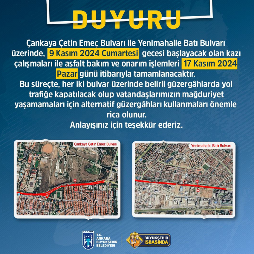 Abb Duyurdu O Iki Bulvar Trafiğe Kapatılıyor!-1