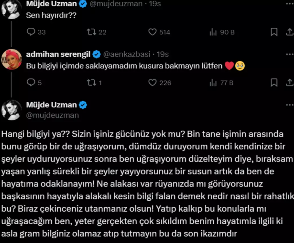 Müjde Uzman O Paylaşımla Çılgına Döndü! Bir Kullanıcıya Ağzına Geleni Söyledi “Sen Hayırdır” (1)