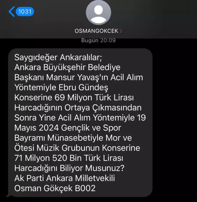 Osman Gokcek Ankara Halkina Sms Gonderdi Mansur 18015828 4314 M