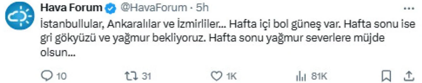 Yağmur Sevenlere Müjdeli Haber! 3 Il Için Hafta Sonu Uyarısı (1)