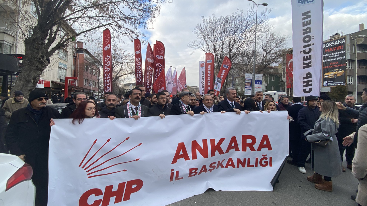 Chp'den Ankara'da Filistin Yürüyüşü-1