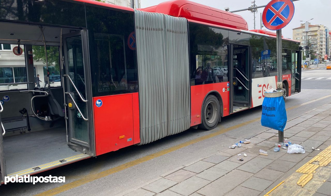 Ankara'da Sabah Saati Ego Otobüsü Bozuldu (1)