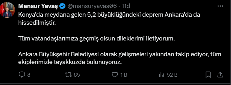 Deprem Sonrası Mansur Yavaş'tan Açıklama Teyakkuzdayız (2)