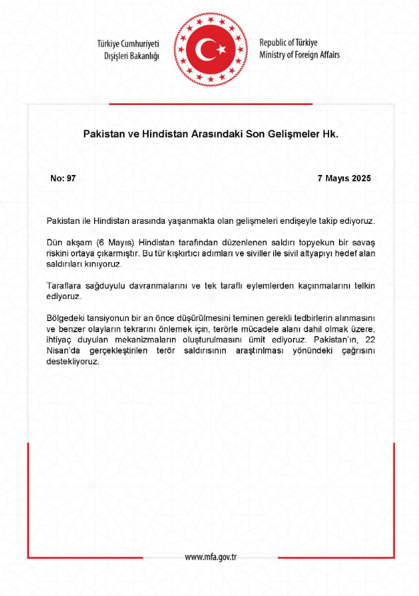 Dışişleri Bakanlığından Hindistan Pakistan Gerilimi Hakkında Açıklama Savaş Riski Oluştu 1
