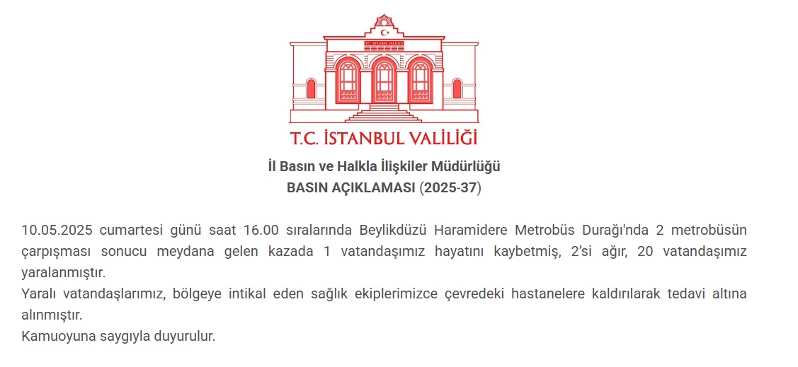 Istanbul Valiliği Kaza