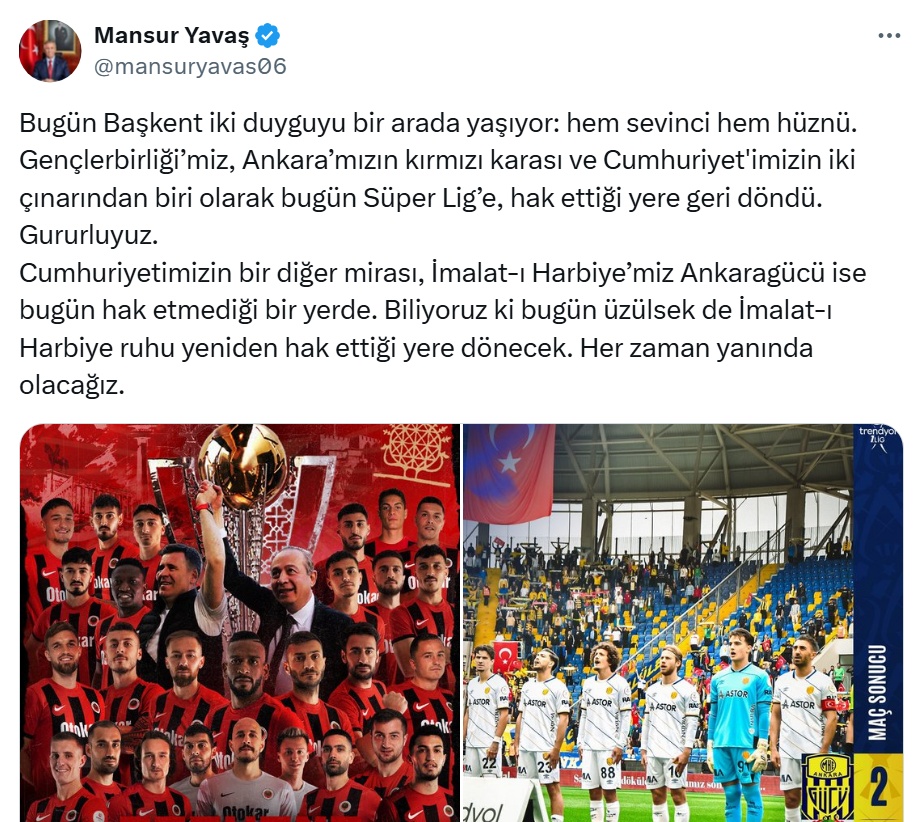 Mansur Yavaş Tebrik