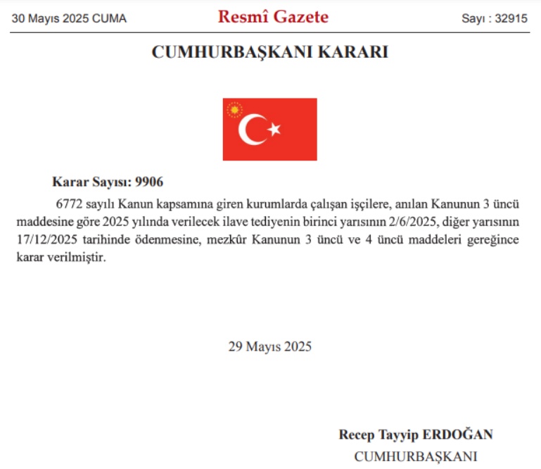 Tediye Resmi Gazete