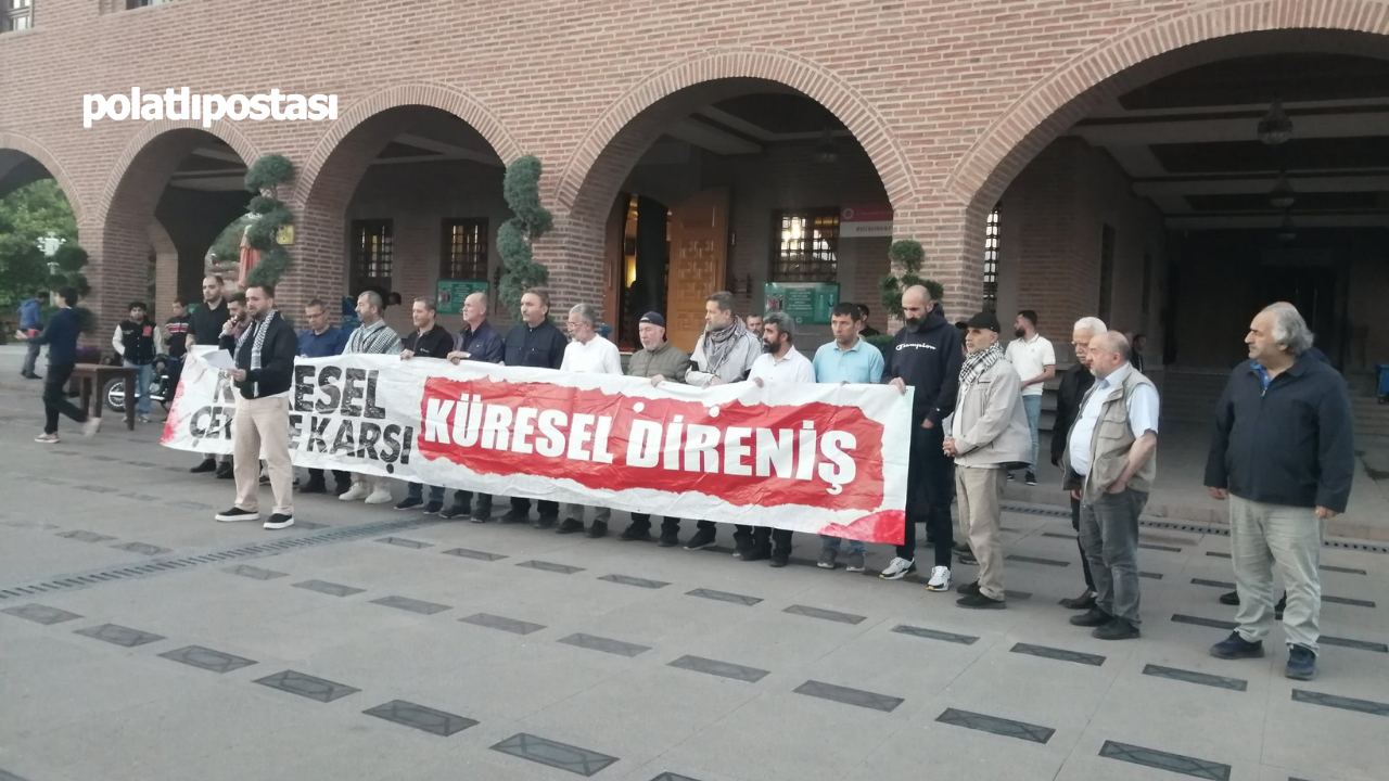 Anfi̇dap’tan Hacı Bayram Camii Avlusunda İsrail’e Tepki  (2)