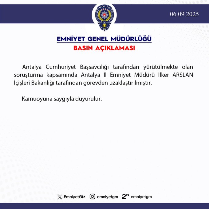 Antalya İl Emniyet Müdürü Görevden Uzaklaştırıldı-1