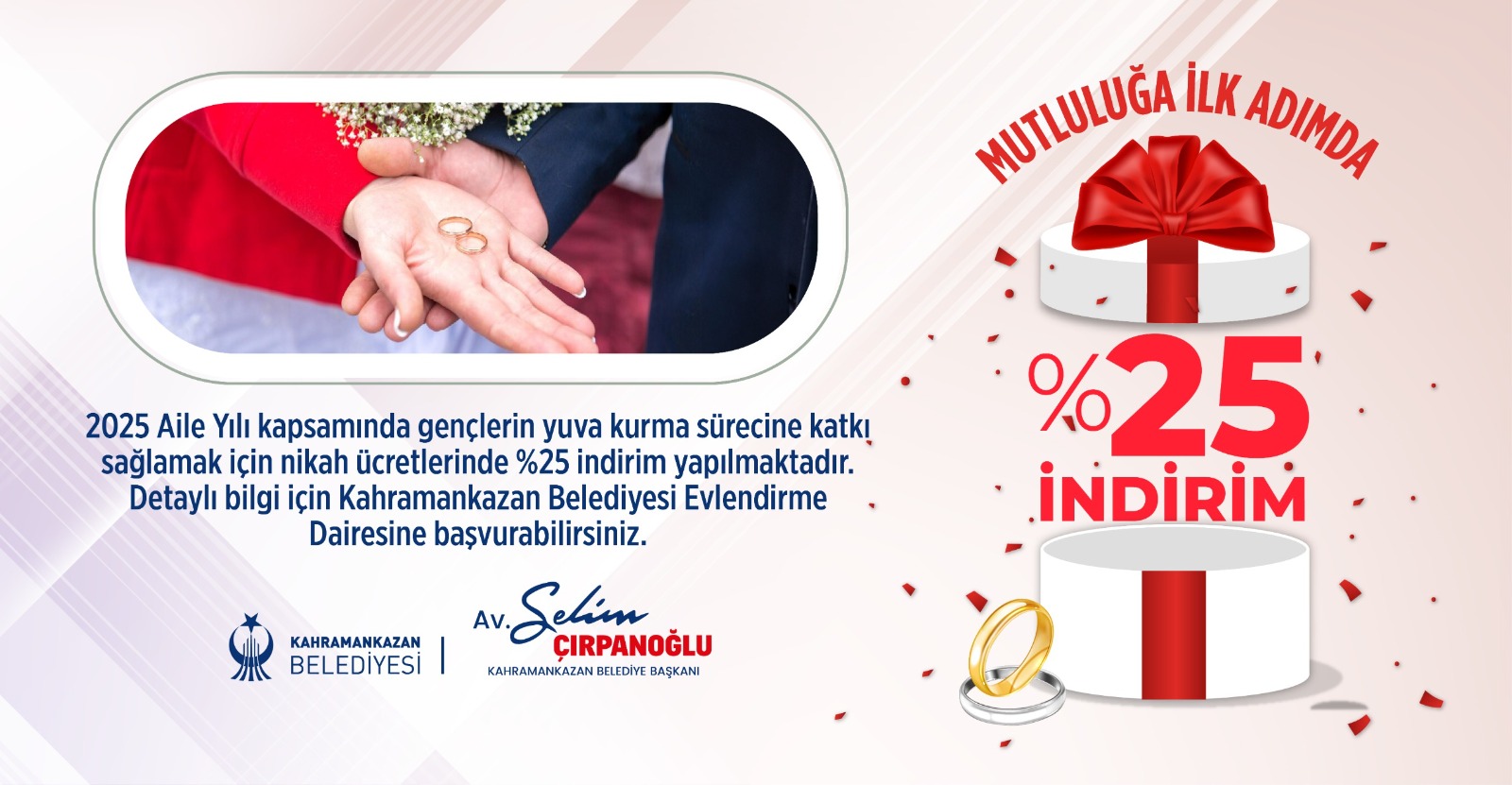 Kahramankazan Belediyesinden Yeni Evlenecek Çiftlere Jest-1