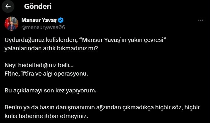 Mansur Yavaş Açıklama