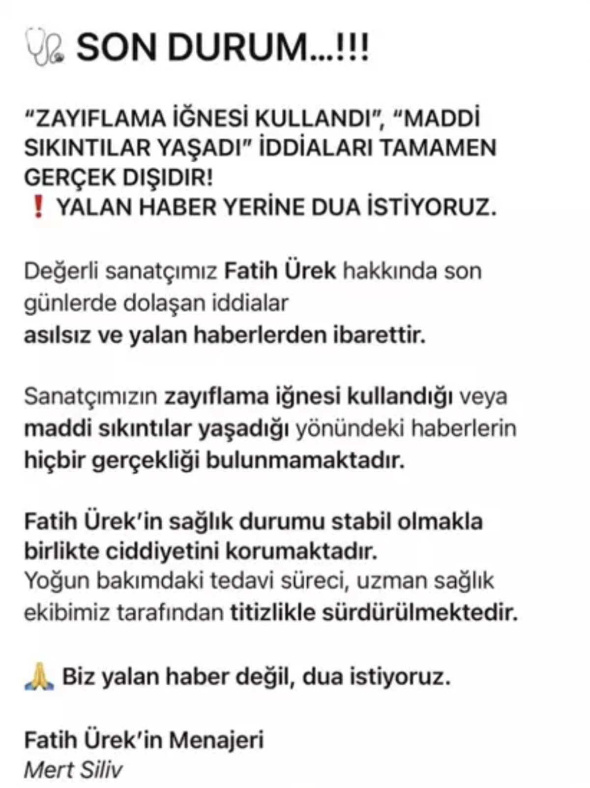 Fatih Ürek Menajer