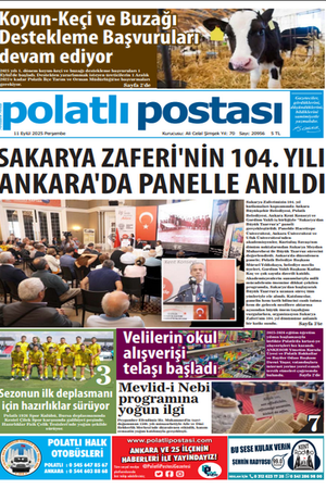 11 EYLÜL 2025 POLATLI POSTASI GAZETESİ